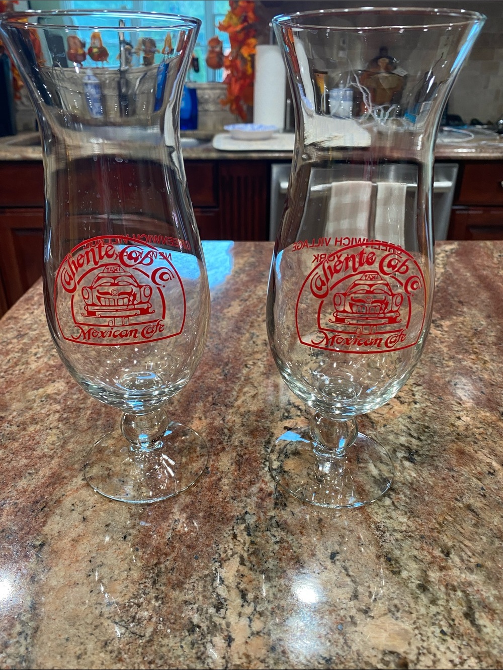 Red Logo Hurricane Glass - Set of 2